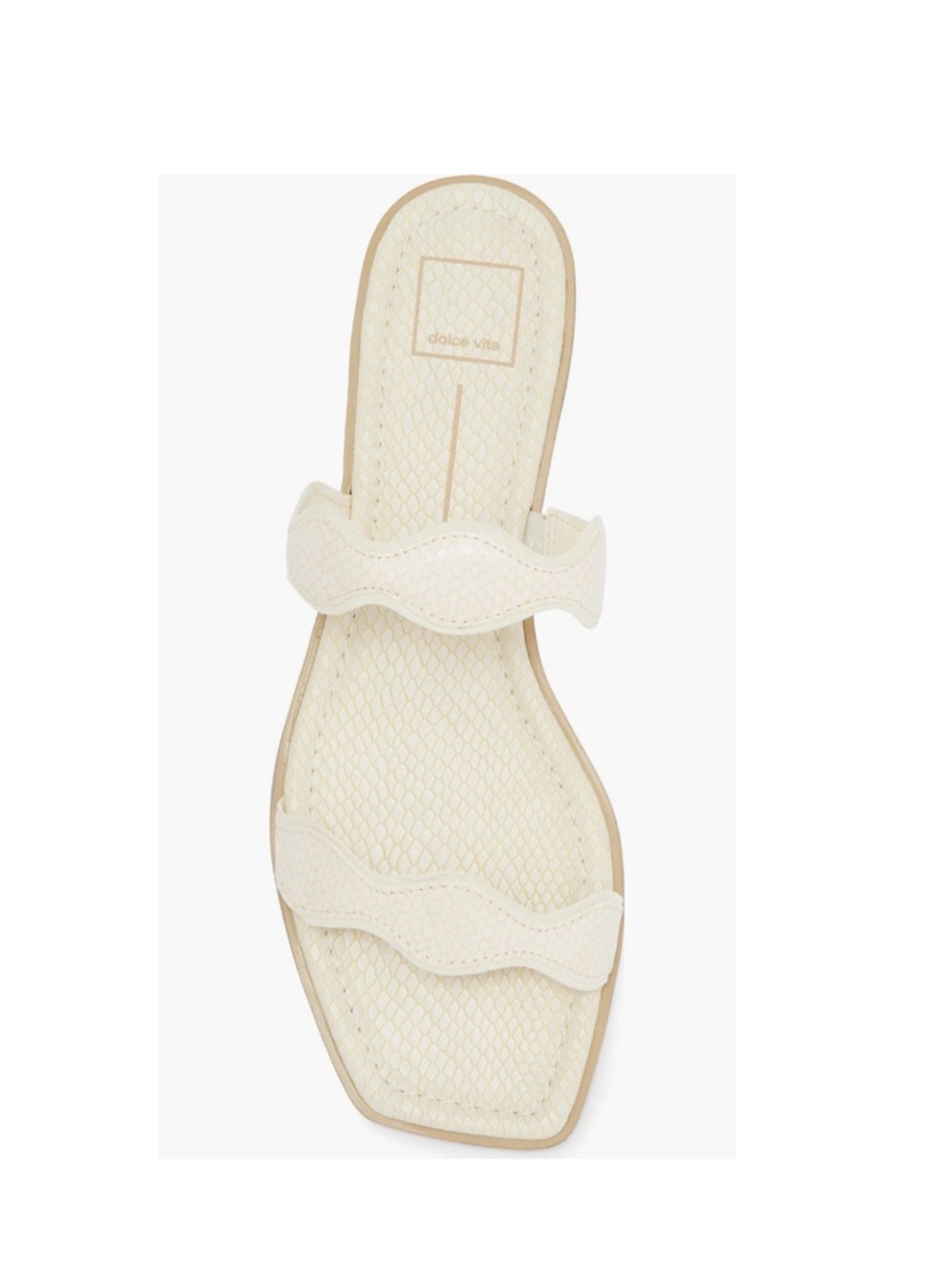 Dolce Vita Ilva Scalloped Low Slide Sandals Crème Embossed Women’s Size 11 - Picture 11 of 16